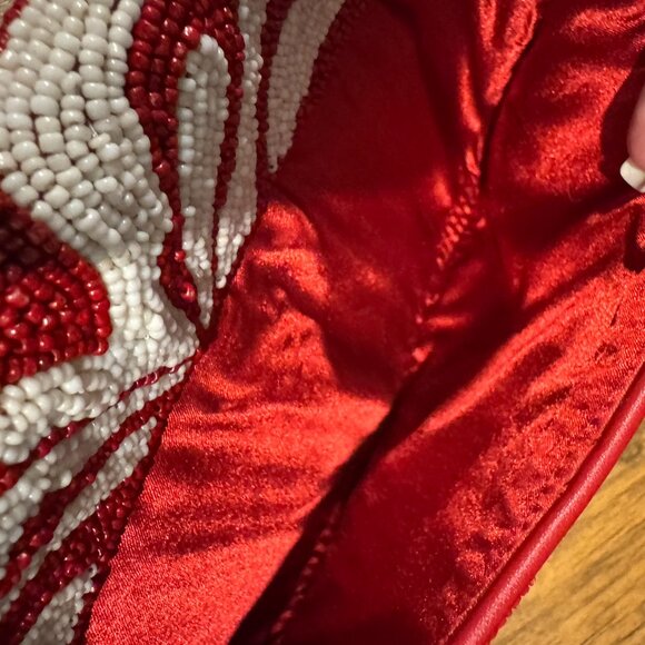 Hand-Beaded Staud Tommy Beaded Bag in Scarlet White $250 - Picture 4 of 7